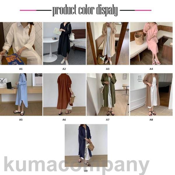ワンピース シャツワンピース 長袖 夏 UVカット ロングワンピース シャツワンピ ハ...
