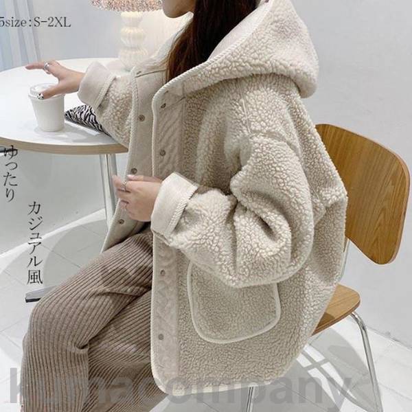 ボアコート レディース ボアジャケット 大きいサイズ 秋冬 ファーコート アウター フード付き 2W