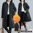 ダウンコート レディース ミドル丈 中綿コート 折り襟 ロングコート 菱形柄 薄手 通勤 ゆったり アウトドア 防寒 暖かい ブルゾン 上品 50代