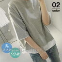 Tシャツ 半袖 レディース 重ね着 カットソー 春 夏 プルオーバー 丸ネック 無地 カジュアル ゆったり 通気性 母の日 柔らかい 可愛い 快適