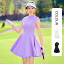 レディース ゴルフノースリーブ スポーツドレス レディース 春 夏 ウエスト スリム ワンピース スカート 韓国風 ゴルフ服