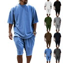 2点セット 半袖 tシャツ ショートパンツ タンクトップ メンズ スポーツ ウェアセット ゆったり 夏 半袖 メンズ トレンド 紳士服