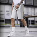 サマー ショートパンツ ゆったり ワッフル ジャカード 切り替え メンズ ファッション カジュアル 通気性 ショーツ ドローコード