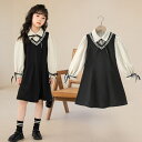 キッズ ワンピース 女の子 入学式 黒 フォーマル 長袖 入園式 卒園式 ワンピース 子供服 プリンセス 韓国子供服 ピアノ 発表会 秋 春秋 キッズ フリル ...
