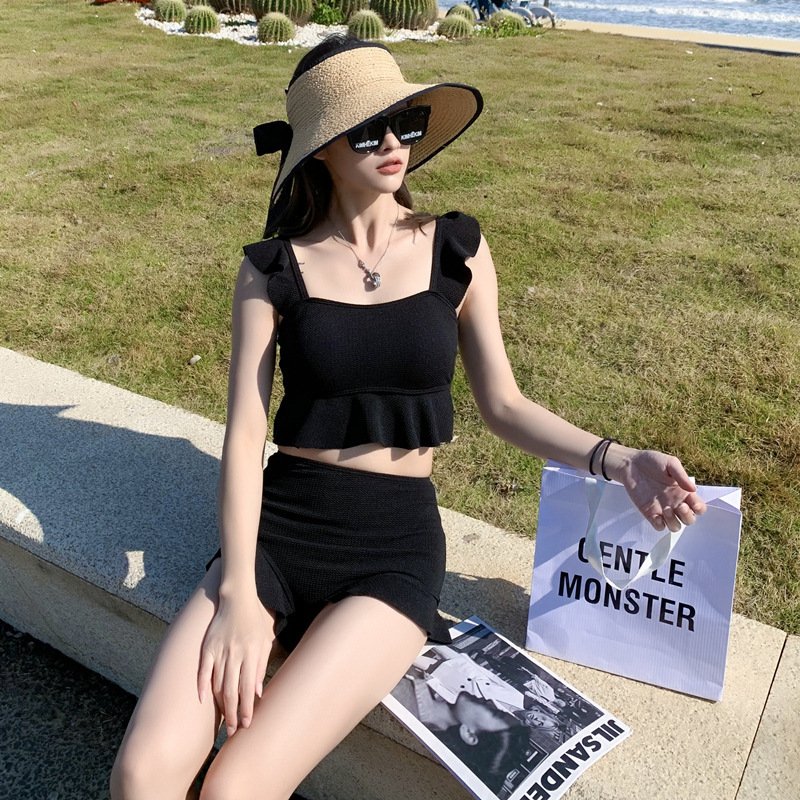 水着 レディース ビキニ ビスチェ風 ハイウエスト 2点セット 人気 フレア フリル 20代 30代 40代 女性用 バレンタイン 2023 プレゼント