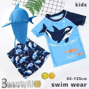 新生活 水着 スイムウェア キッズ ベビー パンツ 3点セット 目安身長:65cm-135cm スイムキャップ みずぎ 子供用 こども プール 海 水遊び ビーチ ジュニア 夏 海外旅行 沖縄 幼稚園 かわいい 子供 学生 プレゼント(4)