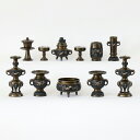 仏具 セット 【十一具足】 花鳥模様オリジナル 黒光色 4.5寸/仏具 高級仏具 仏壇仏具セット