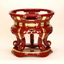 【寺院用仏具】丸金台 1尺1寸(33cm) 【サヤ付・朱塗面金箔押】 おりん ケース台 リン台 大徳寺 寺院(3920-1100) 黒塗りもできます