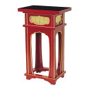 中央香台 【朱塗天黒面金箔押】幅1尺5寸(45cm) (1710-0200)