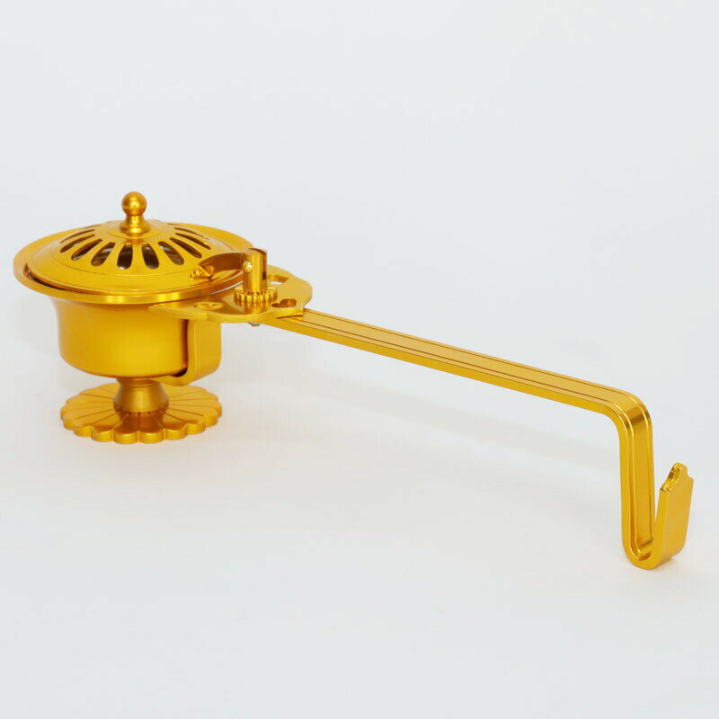 ✶金属工芸品✶柄香炉 蓮華型 真鍮製 金メッキ オトシ付 寺院仏具 国産 未使用 ✶金属工芸品✶柄香炉 蓮華型 真鍮製 金メッキ オトシ付 寺院仏具 国産