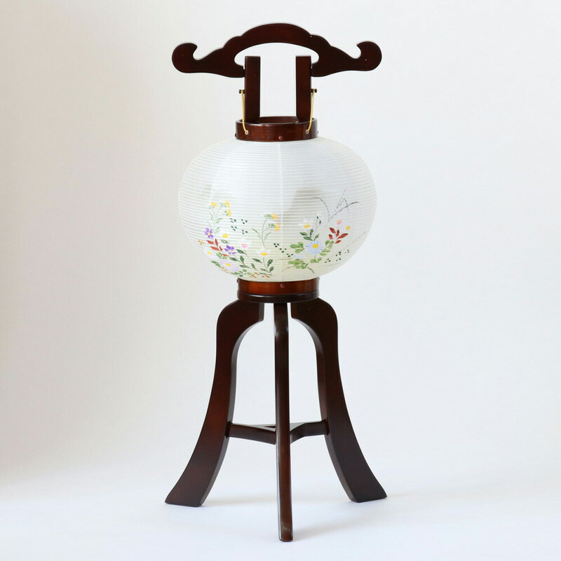 盆提灯 led コードレス LED 盆提灯 ブラウン色 No.6021 (8号 大内行灯 コードレス LED マグネット組立式 外絹張二重)/盆ちょうちん お盆...