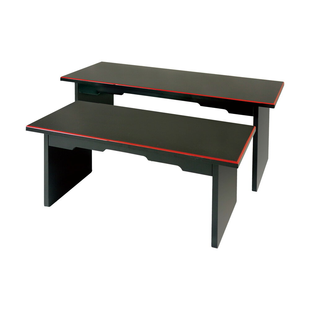 御供物台 入れ子式 黒塗面朱 組立式 日本製 （2015-0000）