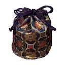 携帯用二段式丸香炉専用金襴袋 日本製 (2620-1000)