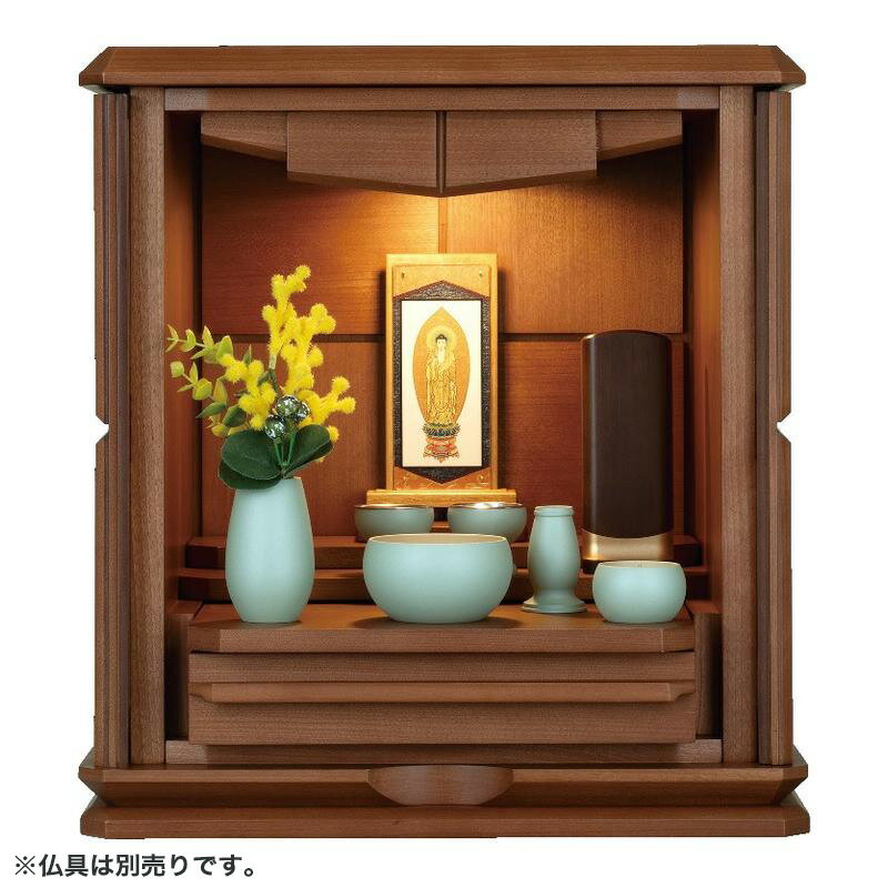 ミニ仏壇 「彩雅 市松」桜 14号 経机付/家具調仏壇 モダン仏壇 小型 リビング 仏壇 モダン 送料無料