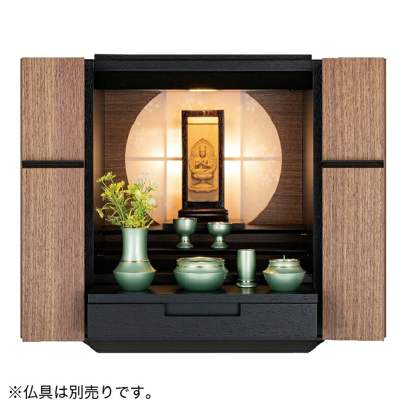乐天商城 - ミニ仏壇 「初月 宵」ブラックブラウン 17号 /家具調仏壇 モダン仏壇 小型 リビング 仏壇 モダン 送料無料