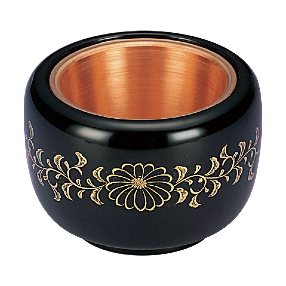 樂天商城 - 筒型香爐 本物志向　3.5寸 / 黒塗菊唐草沈金（0301-0100）日本製 ※受注生産品