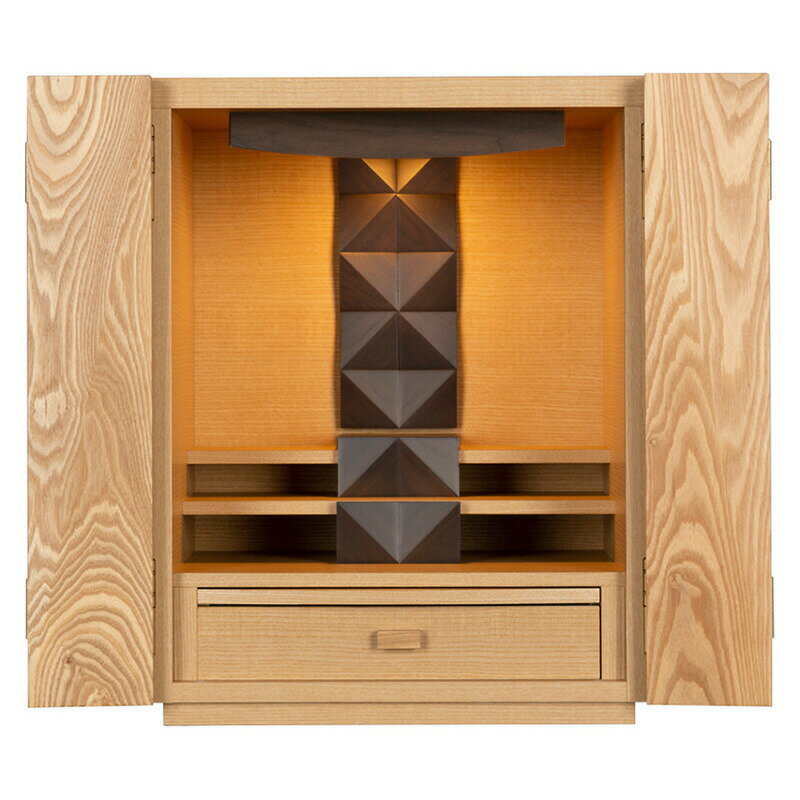 国産仏壇 「ビアジーニ」 タモ（v12-062-3）/家具調仏壇 モダン仏壇 ミニ仏壇 小型仏壇 モダンミニ仏壇 コンパクト おしゃれ 仏壇 モダン ミニ