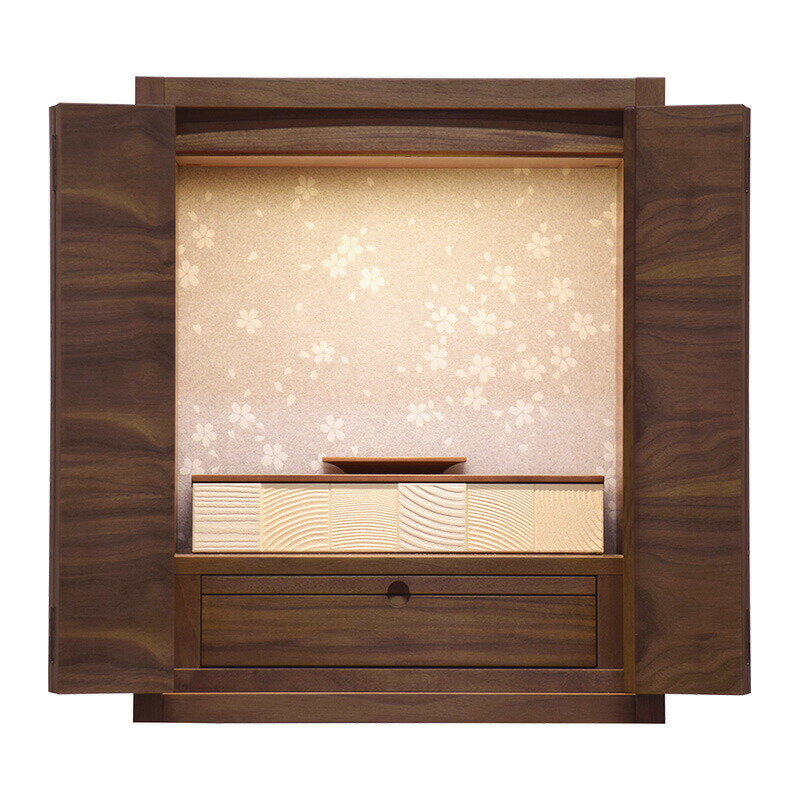 仏壇 「タイナルス」 ウォールナット 18号 （v13-012-2）/家具調仏壇 モダン仏壇 ミニ仏壇 小型仏壇 モダンミニ仏壇 コンパクト おしゃれ 仏壇 モダン ミニ