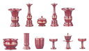 仏具 セット 【十一具足】 天祥型 金筋入朱鍋色 3寸/仏具 高級仏具 仏壇仏具セット