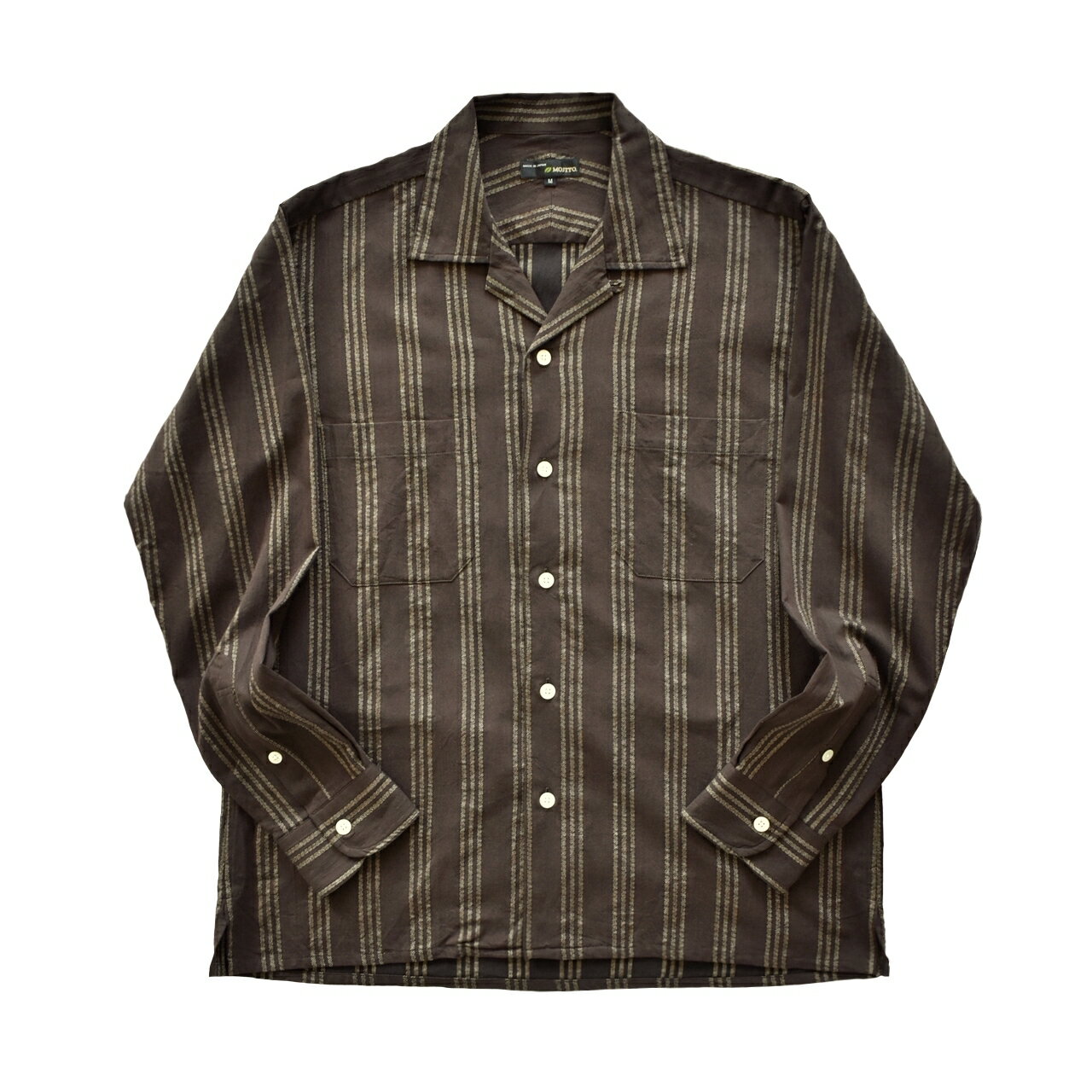 MOJITO ABSHINTHSHIRT Bar.2.0 メンズ 春夏秋冬 MoleStripe BROWN M-Lsize