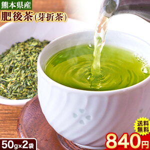 緑茶 お茶 送料無料 芽折れ茶 熊本県産 肥後茶 50g x 2袋 計100g 芽茶 茶葉 日本茶 国産 メール便発送・代引き不可