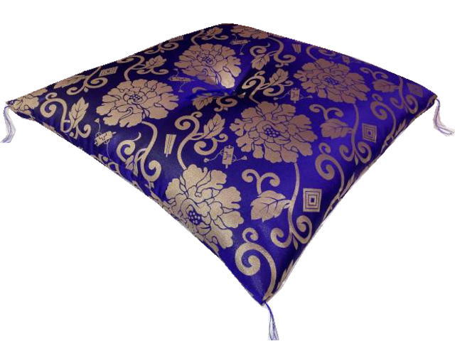 仏前座布団 緞子判 63×68cm ラメ入り法要 牡丹唐草 ポリエステル100% 綿わた100% ...