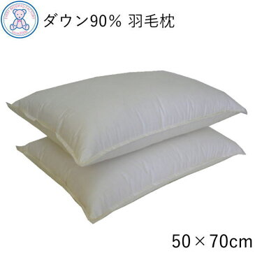 送料無料 ホテル仕様 羽毛枕 50×70cm ホワイトダウン90% スモールフェザー10% 讃岐Fuwari やわらかソフト 大判 2個セット