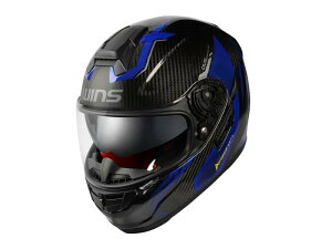 WINSウインズ A-FORCE RS FLASH Type-C インナーバイザー付きフルフェイスヘルメット カーボン×アルマイトブルー（M-Slim・M・L・XL サイズをお選び下さい）