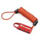 ☆ メール便送料無料 45845 デイトナ Daytona ヘンリービギンズ DLK120R コンパクトダイヤルロック カールコードタイプ 先端ループ ワイヤー長1200mm レッド