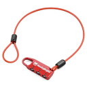 ☆ メール便送料無料 45850 デイトナ Daytona ヘンリービギンズ DLK040R コンパクトダイヤルロック ストレートタイプ 先端ループ ワイヤー長400mm レッド