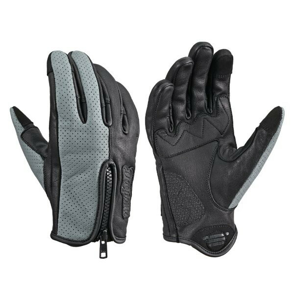 61770 デイトナ Daytona DG-020 パーシャルフィットレザーグローブ グローブ 革(ヤギ革) 冬夏秋春 スマホ対応 ファスナー付き ブラウン XLサイズ