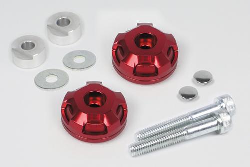 ☆ 武川 TAKEGAWA 06-01-0417 2ピースバーエンド(レッド/レッド) ノーマルハンドルパイプ用 CT125・スーパーカブ50/110・C125・レブル1100