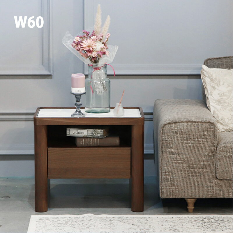 60幅 サイドテーブル 木製 リビング テーブル ナイトテーブル おしゃれ 高級感 モダン 北欧 シンプル ..