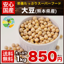 \TVで紹介★蒸し大豆にオススメ/大豆(熊本県産)たっぷり1kg 送料無料★【メール便】《3〜7営業日以内に出荷(土日祝除く)》