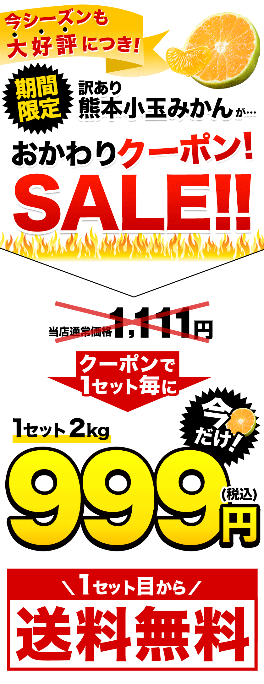 【大盤振舞クーポンで1セット毎に999円!!】訳あり 小玉 みかん 2kg 送料無料 熊本 サイズ 3s~s 2s 小粒 おまけ 増量 2セット 5kg 3セット9kg 10kg以下 温州 果物 柑橘 九州 お取り寄せグルメ sale セール《3-7営業日以内に出荷予定(土日祝日除く)》