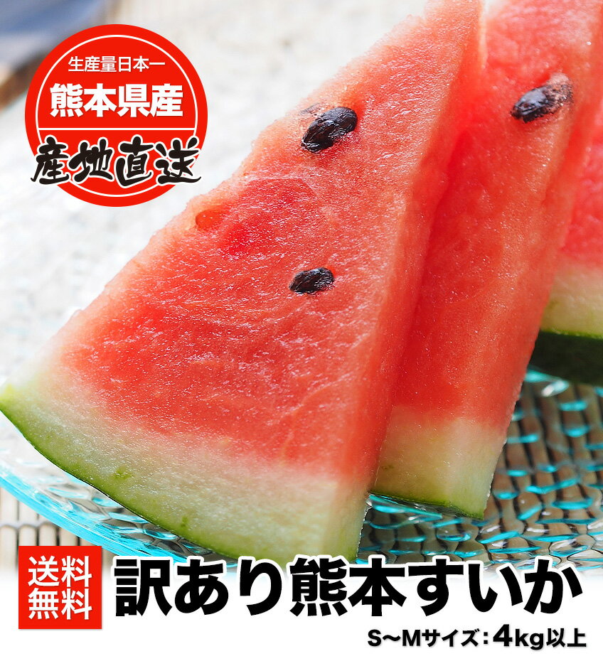 ＼販売解禁／スイカ 熊本 訳あり すいか 熊本県産 1玉 4kg 以上 旬 の 果物 夏 キャンプ バーベキュー BBQ 食材 家庭用 自家用 フルーツ 果物 お取り寄せ 《5月中旬～5月末より発送予定》 2