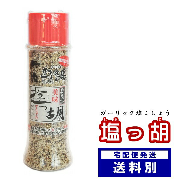 塩っ胡（しおっこ）　ボトル入り 85g 【塩工房 野次馬】【調味料 塩こしょう ガーリック塩胡椒 にんにく】【宅配便発送 送料別】