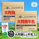 らくのうマザーズ LL大阿蘇牛乳1L×12本(1ケース6本×2) ※常温保存のため冷蔵庫のスペースを気にせず保管可能
