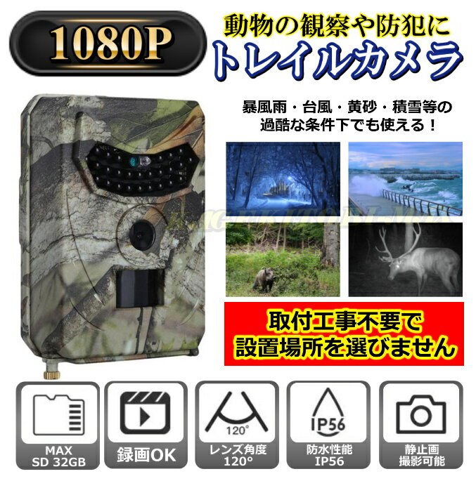 人気ブランドの 2台 防犯カメラ トレイルカメラ 32gb SD付 動体検知 日本語説明有 注
