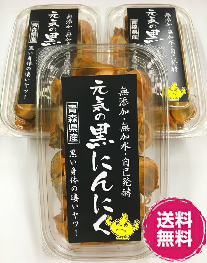 <12時までのご注文で即日発送>【株式会社元気】元気の黒にんにく 200g×3個(3パック600g)青森県産にんにく 無加水 じっくり熟成 食品添加物不使用