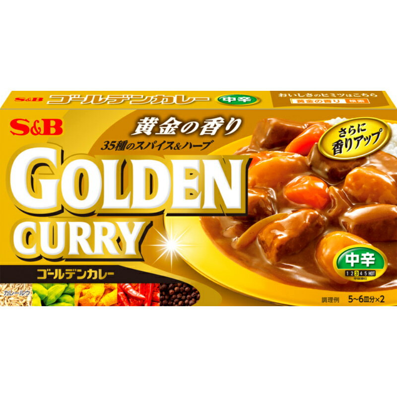 S&B エスビー ゴールデンカレー 中辛 198g×10個
