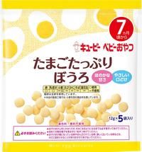 たまごをたっぷり使い、やさしく自然な味わいに仕立てた、口どけのよいぼうろです。 お出かけにも便利な個包装です。 原材料名 じゃがいもでん粉（国内製造）、砂糖、鶏卵、脱脂粉乳 栄養成分表示 100g当たり　 エネルギー 396kcal、 たんぱく質 2.9g、 脂質 3.1g、 炭水化物 89.0g、 食塩相当量 0.08g 栄養成分表示 1袋（12g）当たり　 エネルギー 48kcal、 たんぱく質 0.3g、 脂質 0.4g、 炭水化物 10.7g、 食塩相当量 0.01g、 本品に含まれるアレルゲン(特定原材料等) 特定原材料等27品目について表示しております。 原料由来アレルギー 卵・乳成分 コンタミネーション情報 ※本品の製造工場では、小麦を含む商品を生産しています。 （キユーピー株式会社ホームページより）おやつ ご家族でご一緒に。おいしく、たのしいおやつです。