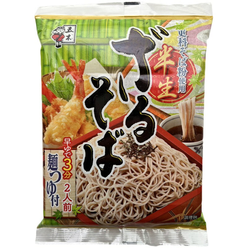 五木食品 半生ざるそば 210g×12個(2人前・つゆ付）（常温保存OK！）のサムネイル