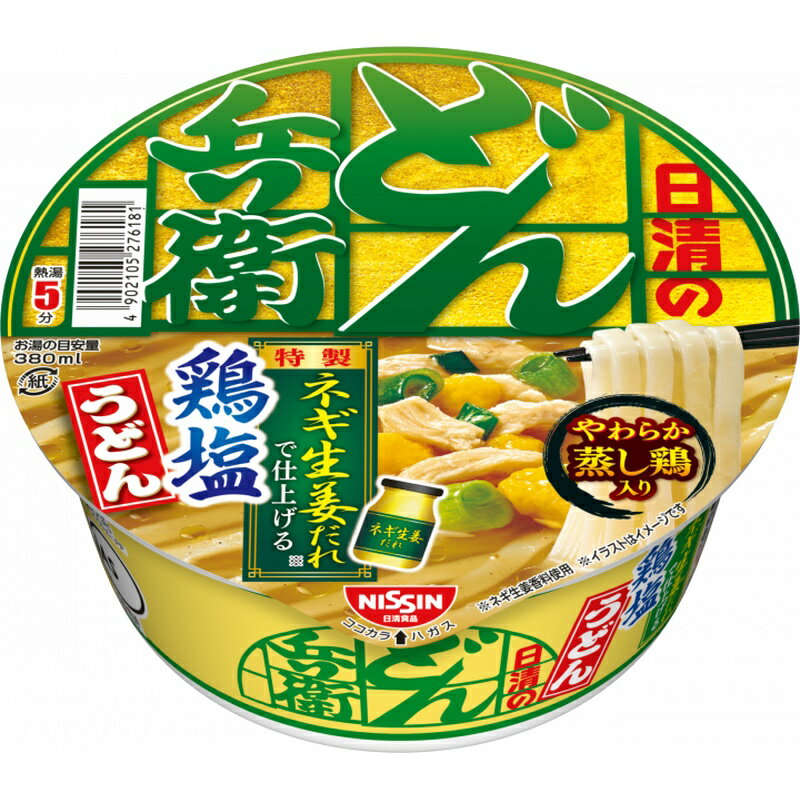 日清 日清のどん兵衛 ネギ生姜だれで仕上げる鶏塩うどん 84g×12個のサムネイル