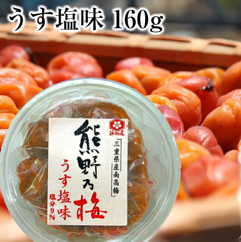 浜地屋 三重県産 紀州南高梅干し うす塩味 160g 塩分9%