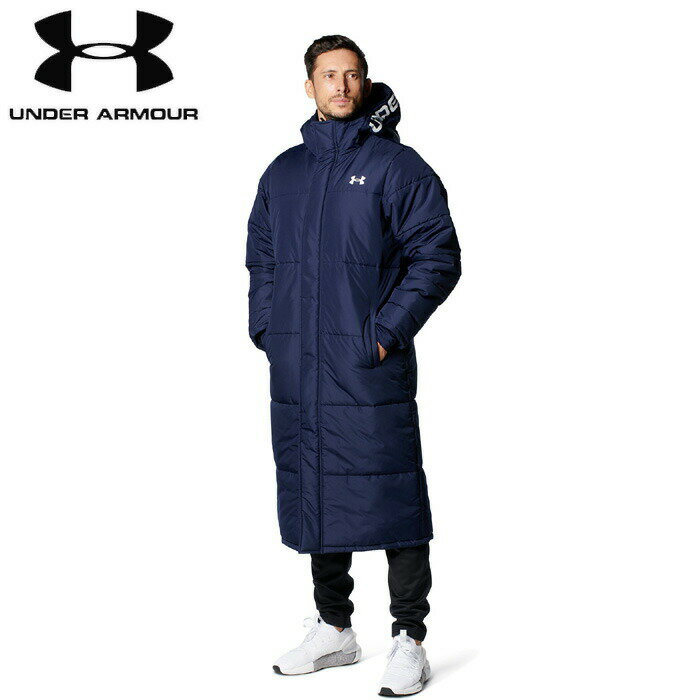 under_armour/アンダーアーマー トレーニング アウター [1375526-410 ロゴロングコート] コート_ロングコート_防寒/2022FW【ネコポス不可】