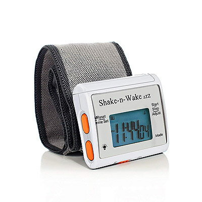 振動式目覚まし時計 シェイクンウェイク（ホワイト）shake n wake 超お得 【送料無料 箱壊れ】 腕時計タイプ 小型・軽量サイズサイレント バイブレーション 日本語説明書・英語説明書付き※配送先、沖縄・九州・北海道・離島のご注文はお受けできませんのサムネイル