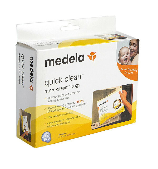 メデラ(medela) 電子レンジ除菌バッグ 5パック(100回分) Medela Quick Cl ...