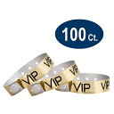 Wristco イベント用リストバンド VIP gold 100本 使い捨て 通し番号無し ホログラフィック ゴールド VIP 送料無料】 16mm幅