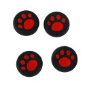 NS スティックキャップ 肉球 猫の足 <レッド> 4個セット 【パッケージなし】Nintendo Switch joy-con Xbox Series x&S...